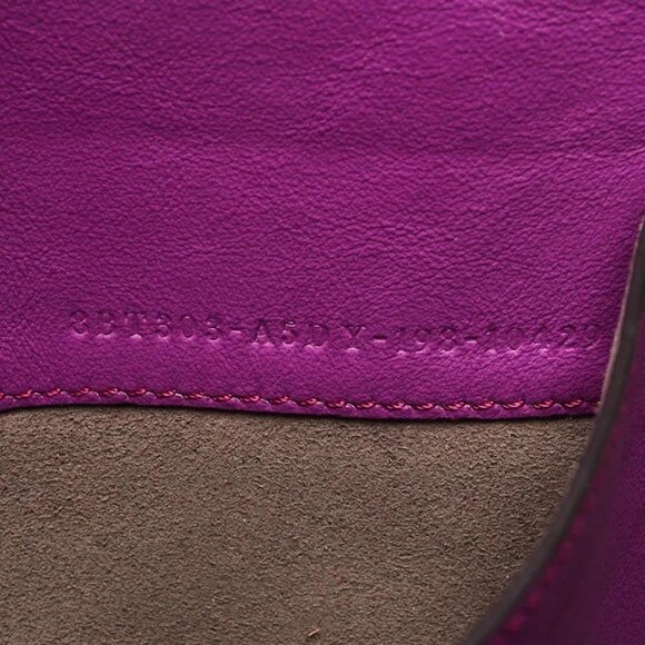 Fendi Purple Vitello Shine Leather/Suede Large Flip Bag 8BT303 - Picture 10 of 11